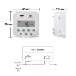 Timer digital, SINOTIMER interval de 1 secunda, 5V temporizator LCD digital programabil saptamanal 7 zile, CN101S-5v