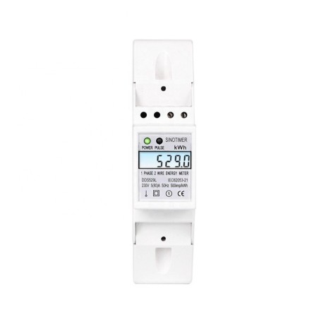 Contor monofazat de energie electrica, Sinotimer, 230V AC 50Hz, 5(80)A, ecran digital LED iluminat, DDS529L