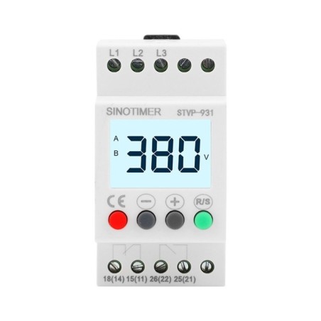 Voltmetru TRIFAZIC Sinotimer, monitor tensiune 300-490V/AC, STVP-931