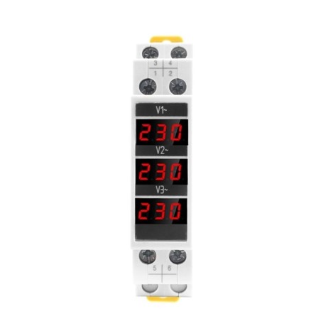 Voltmetru Sinotimer, trifazic masoara voltajul AC 80-500V, SDM010