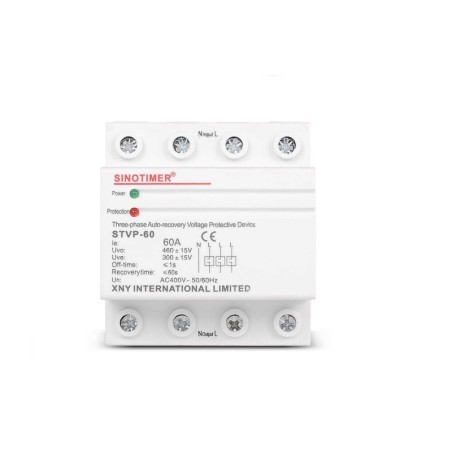 Releu siguranta digitala de protectie tensiune, Sinotimer, 60A, STVP-60, recuperare automata