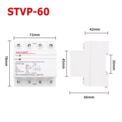 Releu siguranta digitala de protectie tensiune, Sinotimer, 60A, STVP-60, recuperare automata