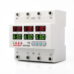 Releu trifazic , SINOTIMER, siguranta digitala de protectie, tensiune afisata 220V, 1-40A, STVP-935-40A, recuperare automata
