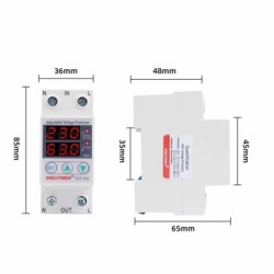 Releu digital de protectie tensiune, Sinotimer, reglabil intr 1- 63A, , ecran digital LED, SVP-916-63A