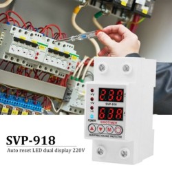 Releu siguranta digitala de protectie tensiune, Sinotimer, 63A, SVP-918-63A, ecran dublu LED, recuperare automata