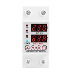 Releu siguranta digitala de protectie tensiune, Sinotimer, 63A, SVP-918-63A, ecran dublu LED, recuperare automata