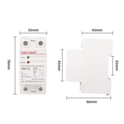 Releu Sinotimer, siguranta digitala de protectie tensiune, Sinotimer, 5A, SAP-32, recuperare automata