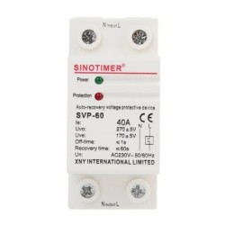 Releu siguranta digitala de protectie tensiune, Sinotimer, SVP-60, 40A
