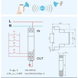 Comutator WIFI temporizat , Sinotimer, digital monofazat de la distanta SINOTIMER TM608 AC 110V 220V 16A 18mm