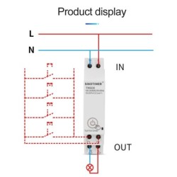 Comutator WIFI temporizat , Sinotimer, digital monofazat de la distanta SINOTIMER TM608 AC 110V 220V 16A 18mm
