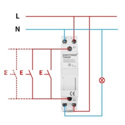 Siguranta electrica, Sinotimer, comutator temporizat monofazat, control Wifi, 230V AC 50-60Hz, 16A, TM609-16A
