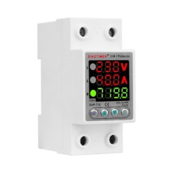 Releu digital monofazic de protectie tensiune, Sinotimer, si curent 1- 40A, consum KW, ecran digital LED, SVP-719-40A