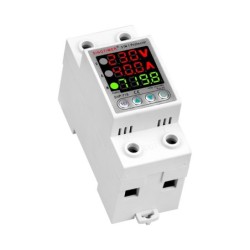 Releu digital monofazic de protectie tensiune, Sinotimer, si curent 1- 40A, consum KW, ecran digital LED, SVP-719-40A